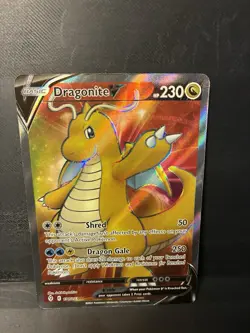 Pokemon TCG Dragonite v Evolving Skies Holo Ultra Rare Full Art Card 191/203 - Image 1