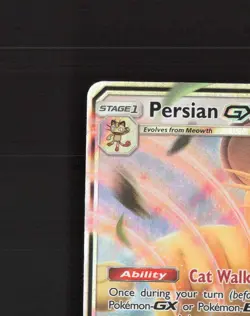 Persian GX 149/214 Unbroken Bonds Ultra Rare Holo Pokemon Card DMG - Image 3