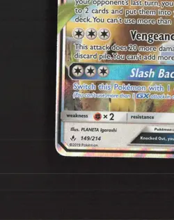 Persian GX 149/214 Unbroken Bonds Ultra Rare Holo Pokemon Card DMG - Image 5