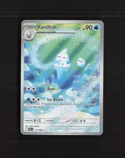 Vanillish 112/086 White Flare Full Art Ultra Rare Holo Pokemon Card NM - Image 1