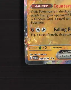 Klawf ex 120/197 Obsidian Flames Ultra Rare Holo Pokemon Card LP+ - Image 5