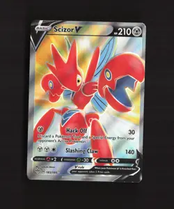 Scizor V 183/189 Darkness Ablaze Full Art Ultra Rare Holo Pokemon Card LP - Image 1