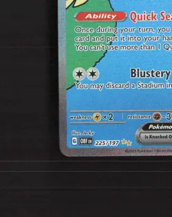 Pidgeot ex 225/197 Obsidian Flames Full Art Ultra Rare Holo Pokemon Card NM - Image 5