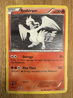 Reshiram BW004 Holo Card Pokemon Black & White Black Star Promo DMG #2 - Image 1