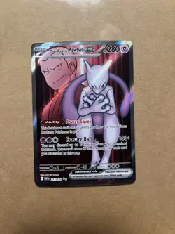 Team Rockets Mewtwo EX Holo Ultra Rare Card 213/182 Sv10: Destined Rivals - Image 1