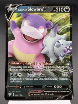 Galarian Slowbro V 099/189 - Ultra Rare - SWSH Darkness Ablaze Pokemon Card NM - Image 1