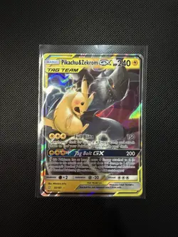Pokemon TCG Sm: Team Up Pikachu Zekrom GX Ultra Rare Holo Card 33/181 NM - Image 1