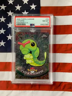PSA 2000 Topps Chrome Pokemon, CATERPIE- POKEMON T.V. #10 Clean Card - Image 1