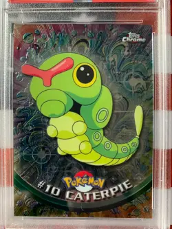 PSA 2000 Topps Chrome Pokemon, CATERPIE- POKEMON T.V. #10 Clean Card - Image 2