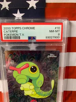 PSA 2000 Topps Chrome Pokemon, CATERPIE- POKEMON T.V. #10 Clean Card - Image 3
