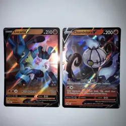 Pokemon Lucario V & Chandelure V Fusion Strike 2x Card Lot 1 Mnt Sword & Shield - Image 1
