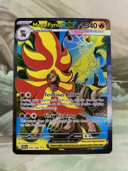 Mega Pyroar ex 099/086 Me04: Chaos Rising Holo Pokemon TCG Card Nm - Image 1