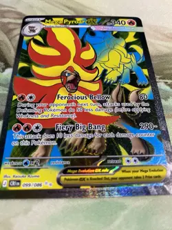 Mega Pyroar ex 099/086 Me04: Chaos Rising Holo Pokemon TCG Card Nm - Image 3