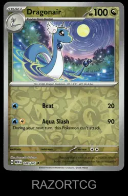 DRAGONAIR 148/165 UC 151 POKEMON REVERSE HOLO NM/M - Image 1