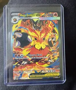 Pokemon TCG Mega Emboar EX Secret Rare Full Art Holo Sun & Moon 273/217 - Image 1