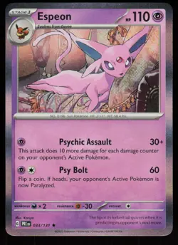Espeon 033/131 Holo Rare Prismatic Evolutions Pokemon Holo Near Mint - Image 1