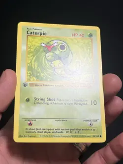 Pokemon TCG Caterpie 045/102 Base Set (Shadowless) 1st Edition LP/NM - Image 2