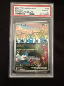 2023 Pokemon Paradox Rift Swablu Illustration Rare #213/182 PSA 10 GEM MINT - Image 1