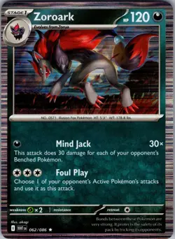 Zoroark White Flare 062/086 Holo Rare Holo Pokemon Near Mint - Image 1