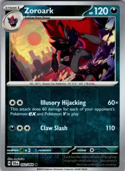 Zoroark Shrouded Fable 032/064 Rare Reverse Holo Pokemon Near Mint - Image 1