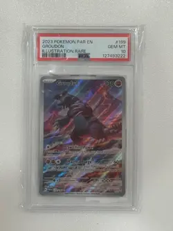 2023 POKEMON PAR EN GROUDON ILLUSTRATION RARE #199 PSA 10 GEM MINT - Image 1