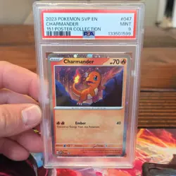 Pokemon TCG Charmander 047 SV Promo Cosmos Holo English 2023 PSA 9 - Image 1