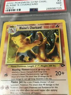 Blaine's Charizard PSA 7 Holo 2/132 Gym Challenge Pokemon - Image 3