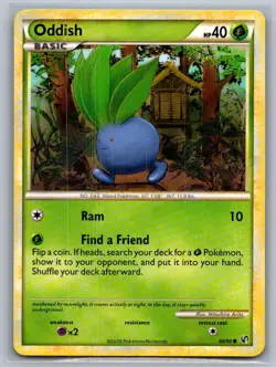 Oddish 60/90 Common HGSS Undaunted Pokemon LP/MP - Image 1