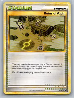 Ruins of Alph 76/90 Uncommon HGSS Undaunted Pokemon LP/MP - Image 1