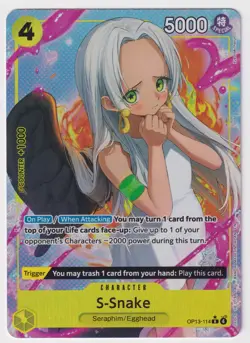 S-Snake OP13-114 Alt Art V2 AA NM Carrying on His Will One Piece TCG English - Image 1