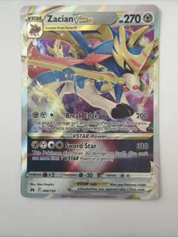 Zacian Vstar 096/159 Crown Zenith NM Full Art Ultra Rare Pokemon Card - Image 1