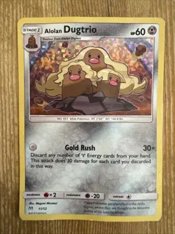 Alolan Dugtrio - 11/12 - Pokemon TCG Mc Donalds Promo Holo Card DMG - Image 1