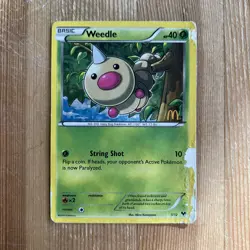 Weedle - 1/12 - HOLO McDonald's Promo Pokemon Card - DAMAGED - Image 1