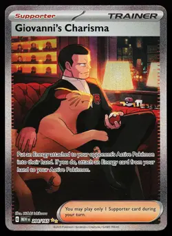 Giovanni's Charisma 204/165 Holo Special Illustration Rare 151 Pokemon Card - Image 1