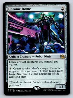 Chrome Dome 0172 Rare Teenage Mutant Ninja Turtles Magic: The Gathering NM - Image 1