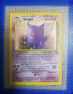 Pokemon TCG Gengar Fossil Holo Card 5/62 Unlimited Rare, LP - Image 1