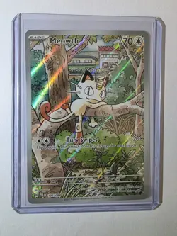 Pokemon TCG Meowth Phantasmal Flames Illustration Rare 106/094 - Image 1
