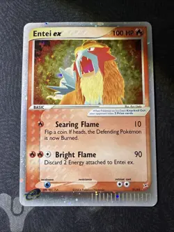 🌀Pokemon EX TEAM MAGMA vs TEAM AQUA - #91/95 Entei ex - Holo - ENG - Damaged 🌀 - Image 4
