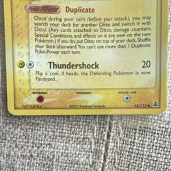 Pokemon TCG Ditto (Pikachu) 63/113 EX Delta Species Rare 60 HP Light Play STAMP - Image 4