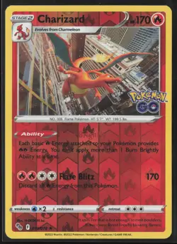 CHARIZARD 010/078 HOLO RARE POKEMON GO POKEMON REVERSE HOLO NM/M - Image 1