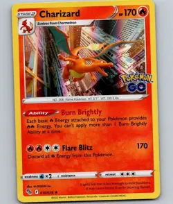 CHARIZARD 010/078 HOLO RARE POKEMON GO POKEMON REVERSE HOLO NM - Image 1