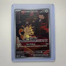 Team Rocket's Meowth 203/182 Illustration Rare Destined Rivals Pokemon Near Mint - Image 1