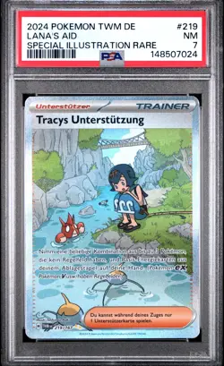 Lana's Aid SIR #219 PSA 7 NM Twilight Masquerade 2024 Pokemon German - Image 2
