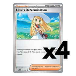 4x Lillie's Determination - 119/132 - ME01: Mega Evolution Pokemon Playset x4 - Image 1