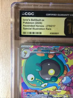 Pokemon Iono's Bellibolt ex Ascended Heroes SIR #279 CGC 10 Pristine - Image 2