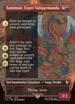 Summon: Esper Valigarmanda Borderless Regular - Final Fantasy Commander MTG-NM - Image 1