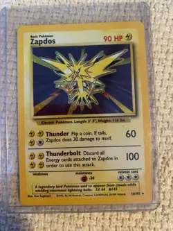 Pokemon TCG Zapdos Base Set 16/102 Holo 1999-2000 Holo Rare - Image 1