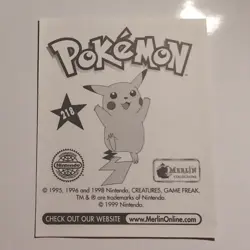 Pokemon - Kadabra - Topps Merlin Sticker - Series 1 - #218/240 - 1999 - Image 2