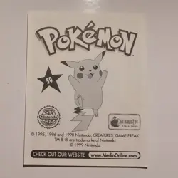 Pokemon - Diglett - Topps Merlin Sticker - Series 1 - #50/240 - 1999 - Image 2