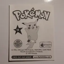 Pokemon - Caterpie - Topps Merlin Sticker - Series 1 - #10/240 - 1999 - Image 2
